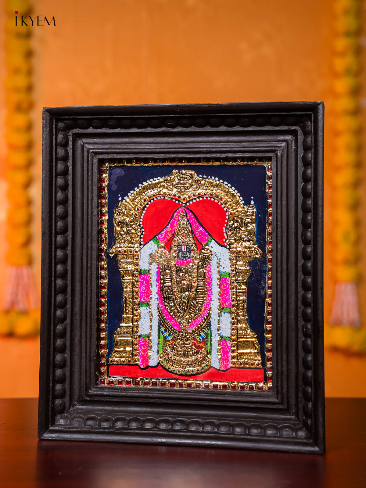 Tirupati Lord Venkatachalapathy Tanjore painting - (13×11) Inch  - KJ03113 - Image 2