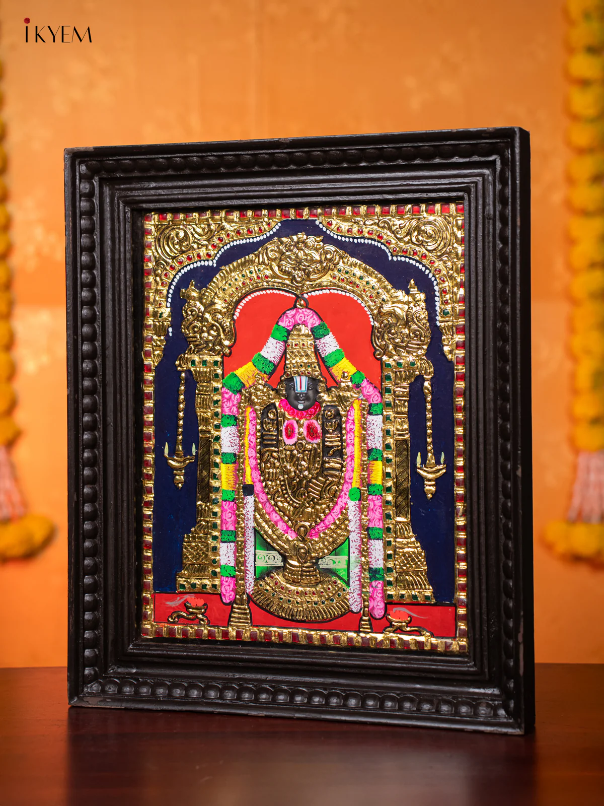 Stunning Tirupati Balaji Thanjavur painting (18*15 inches) - KJ03209 - Image 2