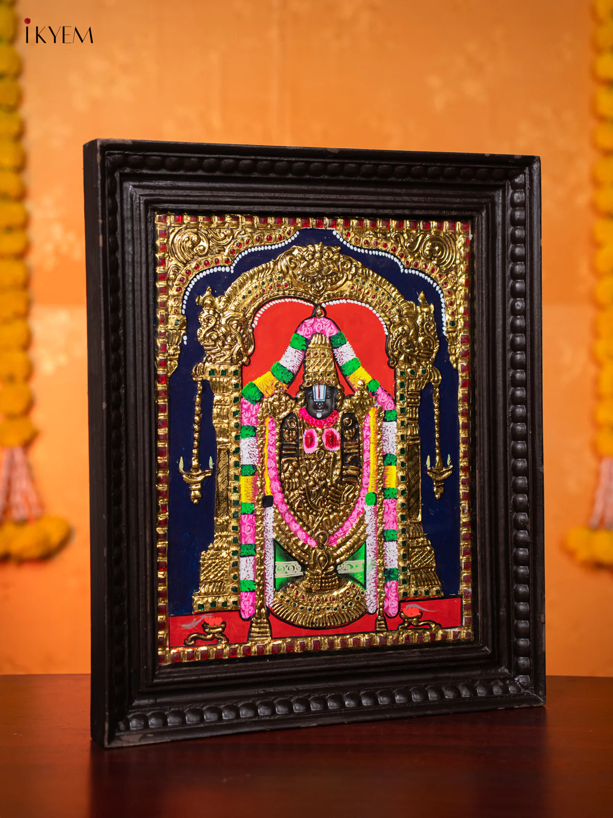 Stunning Tirupati Balaji Thanjavur painting (18*15 inches) - KJ03209 - Image 4