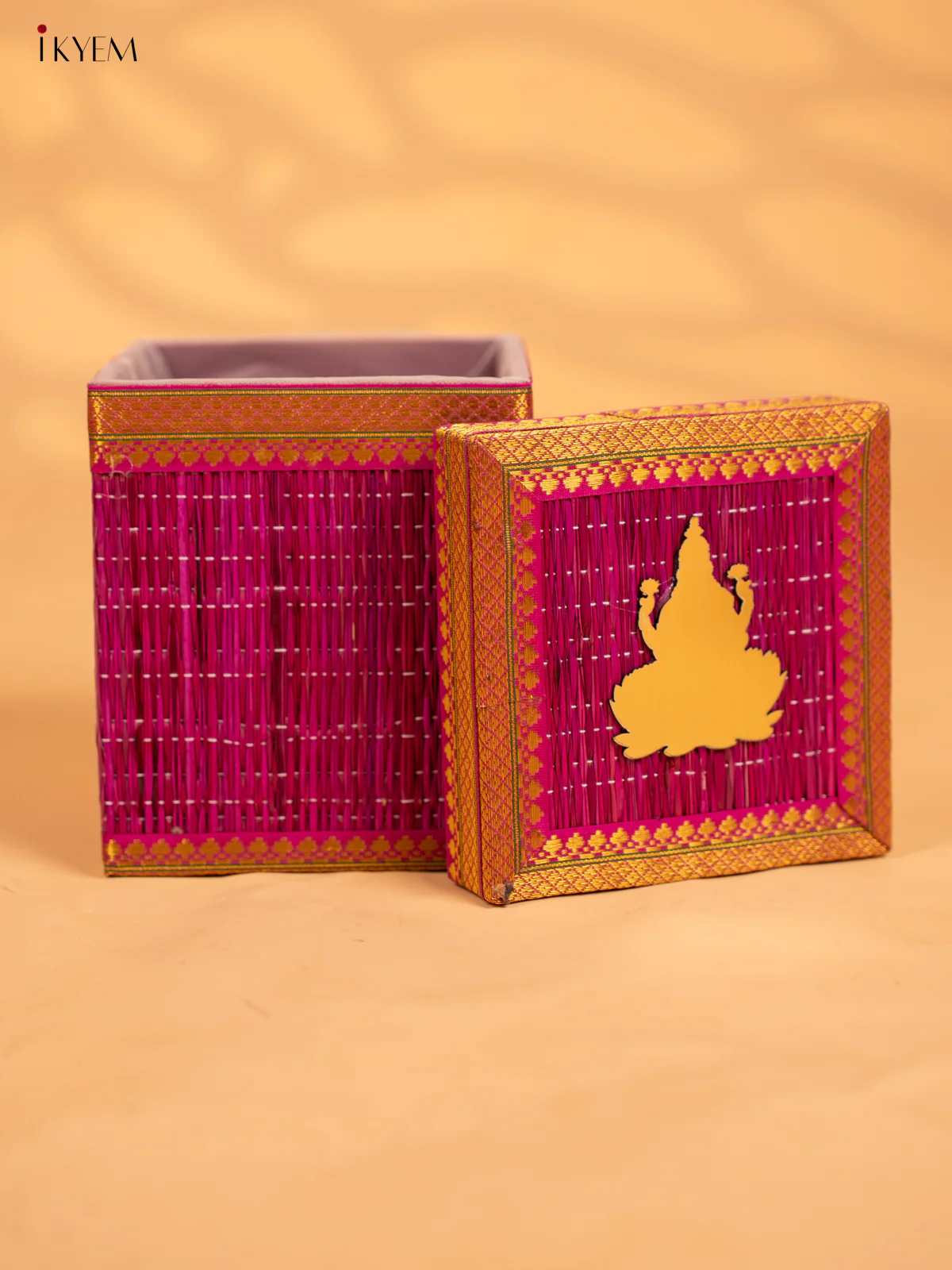 Violet Korai Gift Box with Net Potli & Lakshmi Motif - KB17138