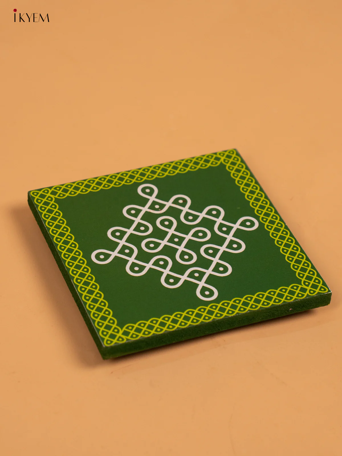 Wooden Square Manai with Sikku Kolam - KA30119