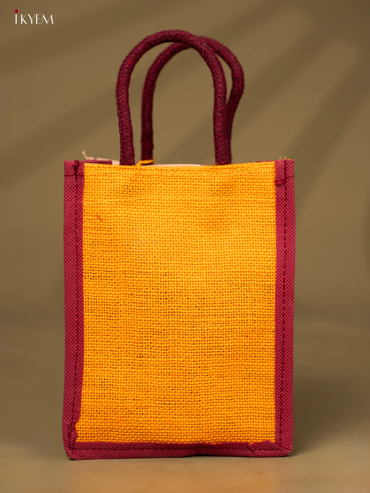 Yellow & Maroon Colour "Thank You" Printed Jute Bag  - KD04126 - Image 4