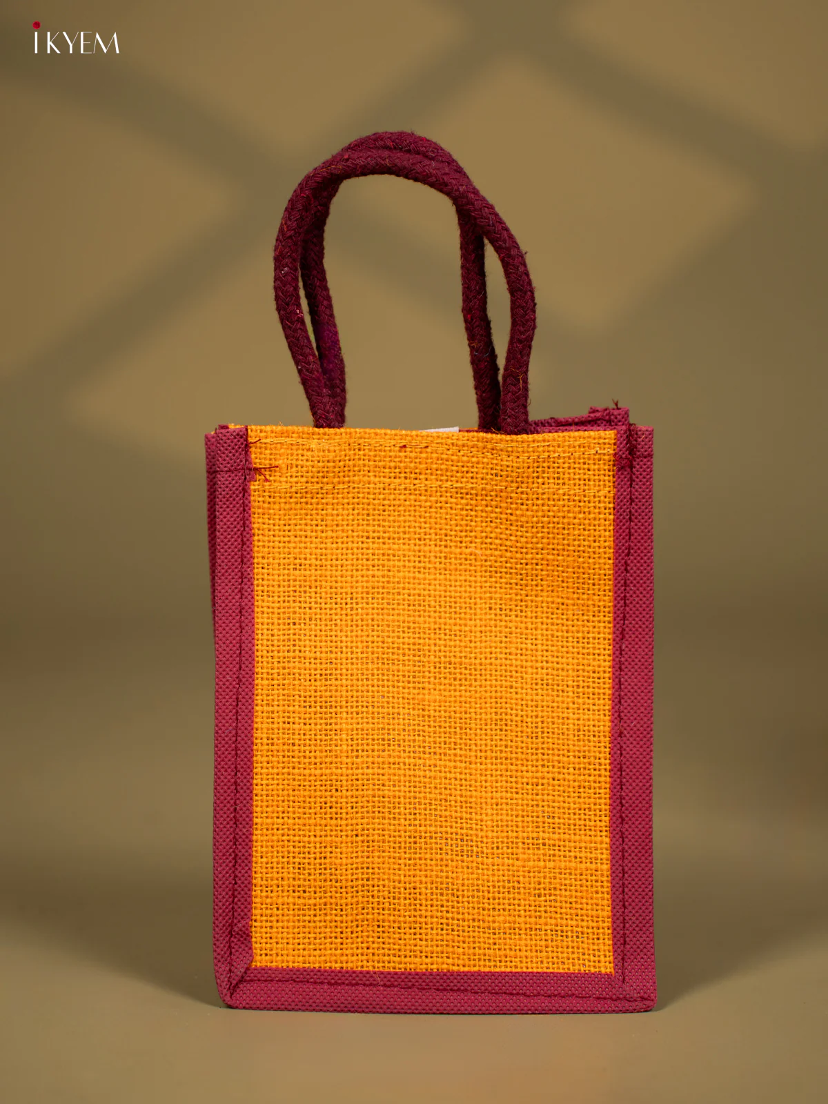 Elegant Yellow "Thank You" Printed Jute Bag - KG08127 - Image 4