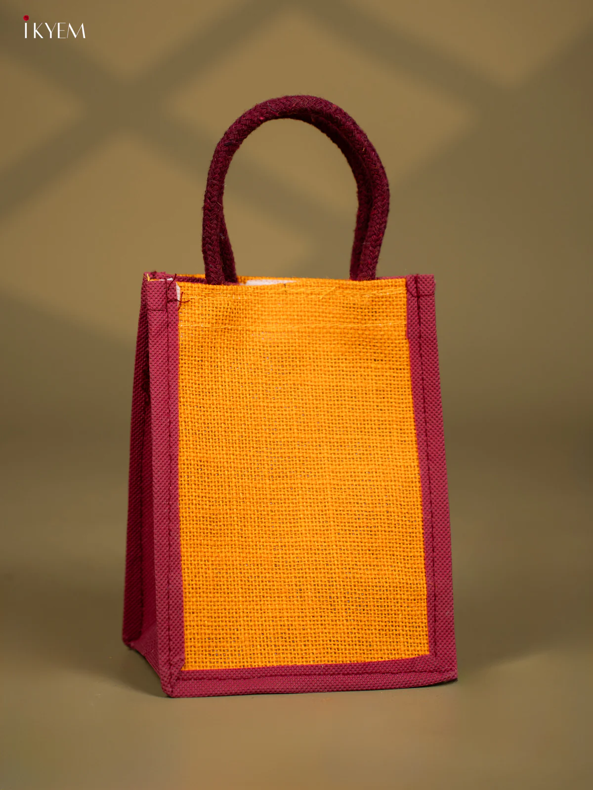 Elegant Yellow "Thank You" Printed Jute Bag - KG08128 - Image 4